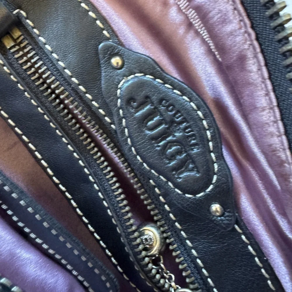 JUICY COUTURE Y2K Quilted Lamb Leather Bowler Bag - Picture 3 of 9